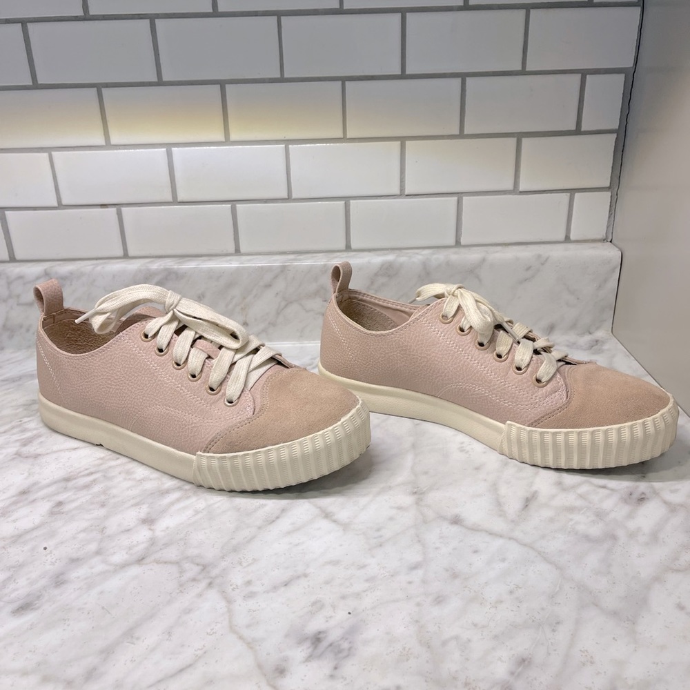 Mia Light pink/peach leather & suede, lace up shoes/loafers, gentle worn, size 7 - Picture 3 of 5